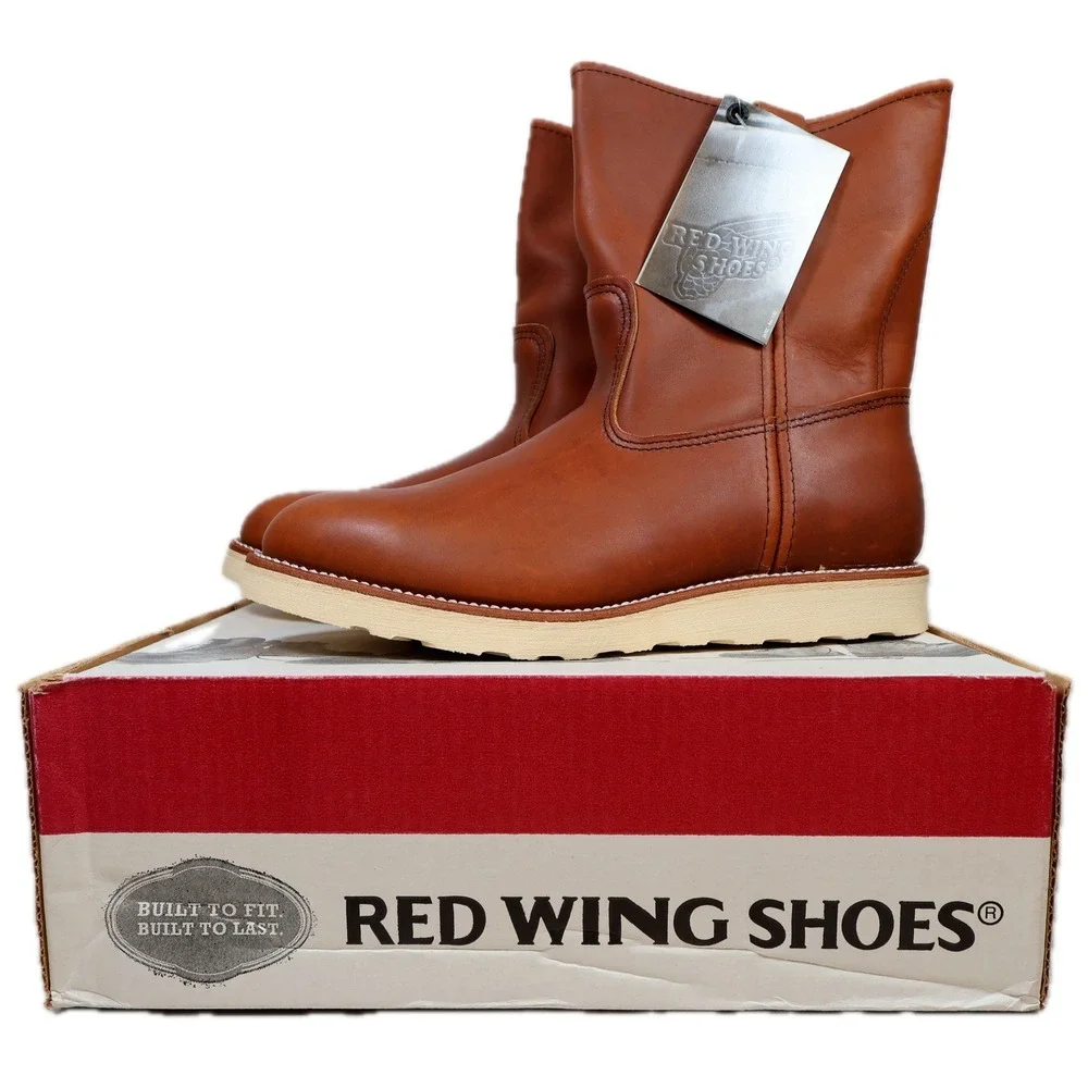 Red Wing 866 Pecos Boots Mens 9.5 E3 Brown Leather Pull On Made in USA New
